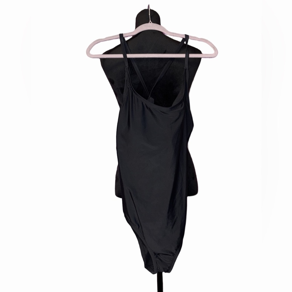 Hurley Black Strappy Back One Piece Swimsuit Athletic Surf